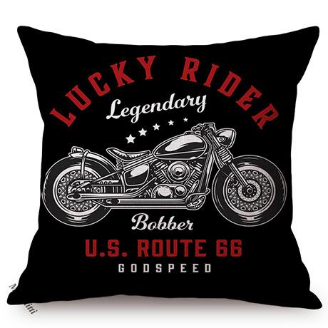 Vintage Motorcycle Club New York Motor Race Funky Throw Pillow Case Black Letter Print Live Fast Die Young Sofa Cushion Cover