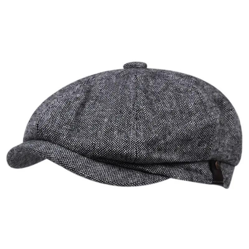 Beret & Octagon Cap For Men Women, Newsboy Painter Hat British Vintage Style, Unisex Retro Flat Cap