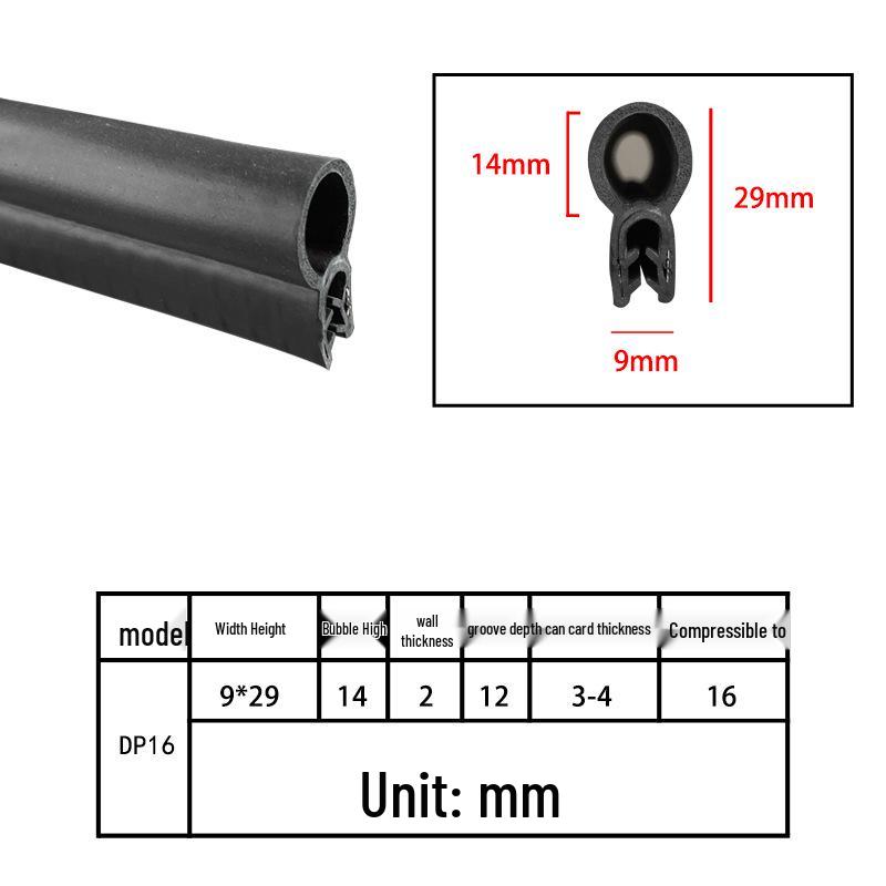 U-Shaped Rubber Steel-Backed Sealing Strip for Car Doors and Cabinets