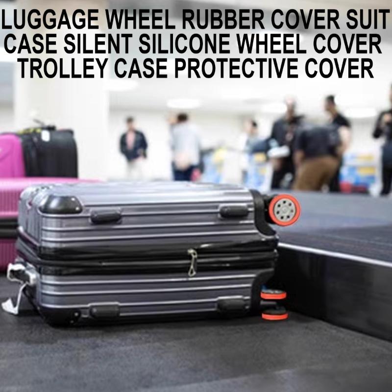 8Pcs Quiet Wheel Covers for Luggage Solid Color Rubber Suitcase Wheel Protectors Reduce Noise Easy Install for Travel