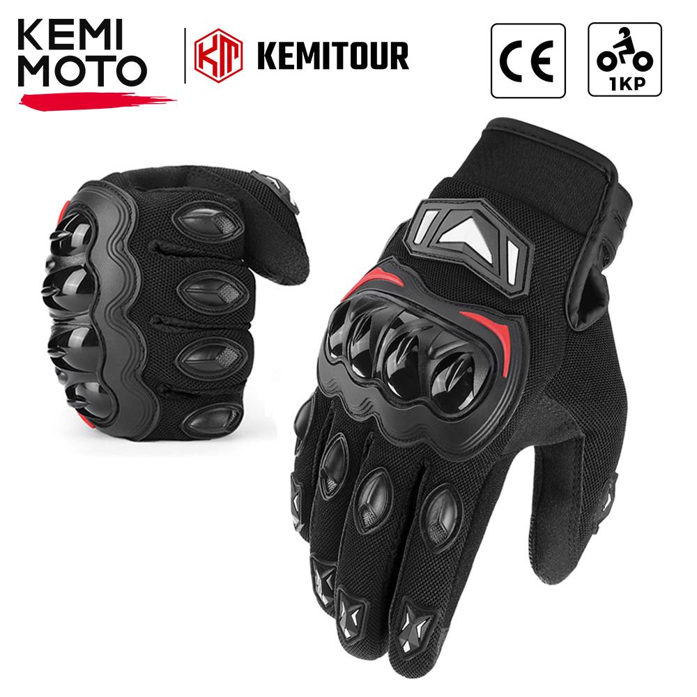 KEMIMOTO Summer Motorcycle Gloves CE Riding Gloves Knuckle Touchscreen Motorbike Tactical Gloves For Dirt Bike Motocross ATV UTV