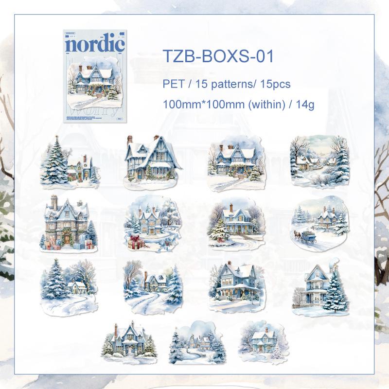 Nordic Thoughts Series Vintage City Street Landscape PET Sticker Creative DIY Journal Material Collage Stationery
