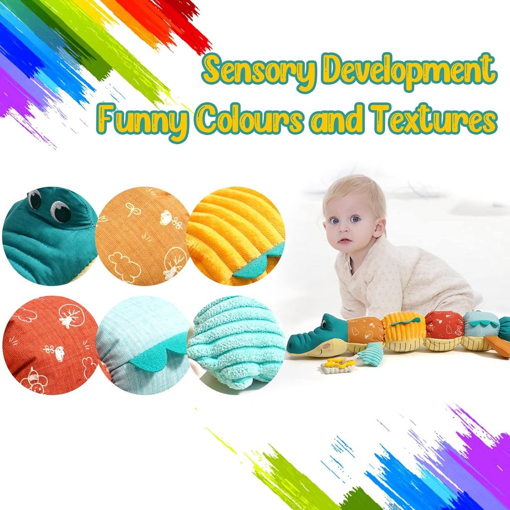 Karınüstü Oyun Oyuncakları 0-24 Ay Bebek Müzikli Peluş Hayvan Bebek Cetvel Tasarımlı Çıngırak ve Çoklu Dokular Bebekler İçin Yenidoğan Oyuncakları