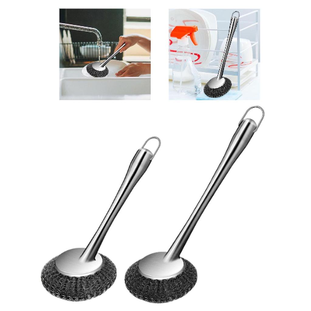 Stainless Steel Pot Scrubber Scouring Brush Cookware Griddles Cleaning Tool