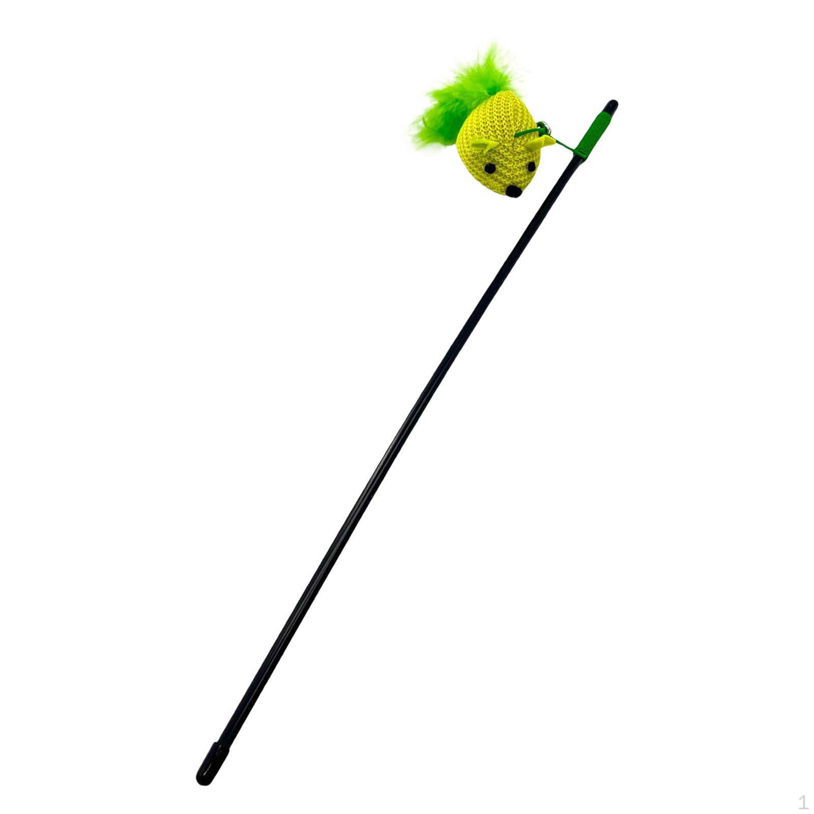 

Cat Feather Toy with Bell 57 Cm String Catcher Exerciser Accompanying Activity Teaser зелений