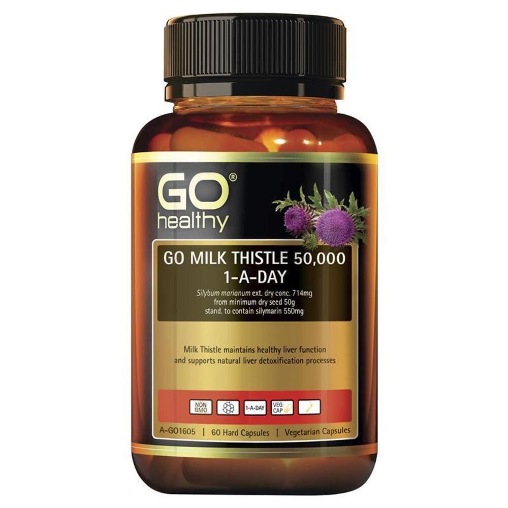 GO Healthy Milk Thistle 50000mg 1 A Day 60 Vege Capsules