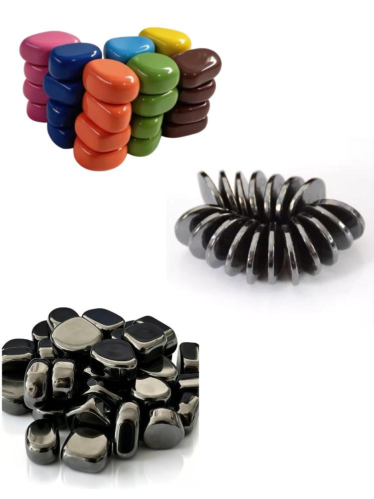 Colored Electroplated Ferrite Irregular Round Bead Magnet – Strong Magnetic Iron Attraction Stone