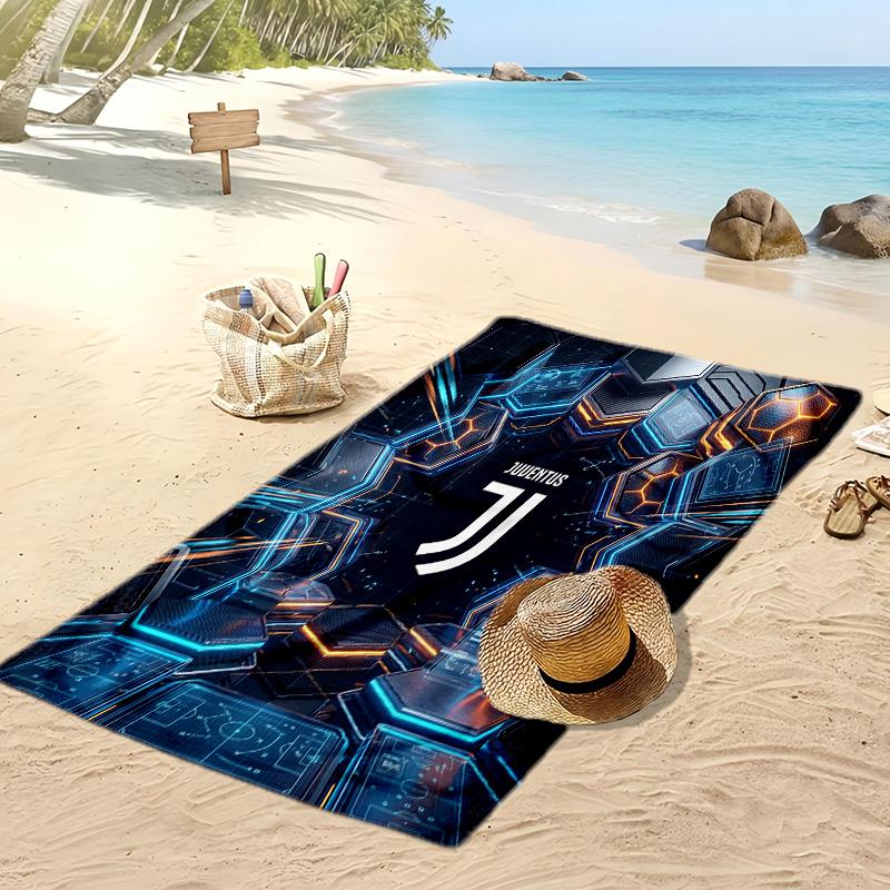 Juventus FC Printed Beach Towel Quick Dry Soft TowelPortable Large Rectangular Beach Blanket for Travel Swimming Pool