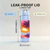 1PC Sunset Palm Beach Scene 750ml Color Plastic Sports Water Bottle Leakproof Flip Straw Lid Suitable for Sports Office Home Use