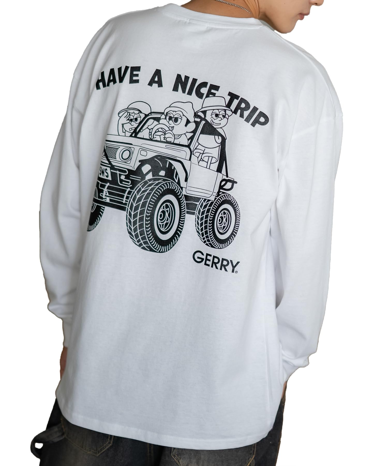 

IMPROMES Casual SIDEWAYSTANCE x GERRY Collaboration Baggy Long Sleeve T-Shirt, Men s, White