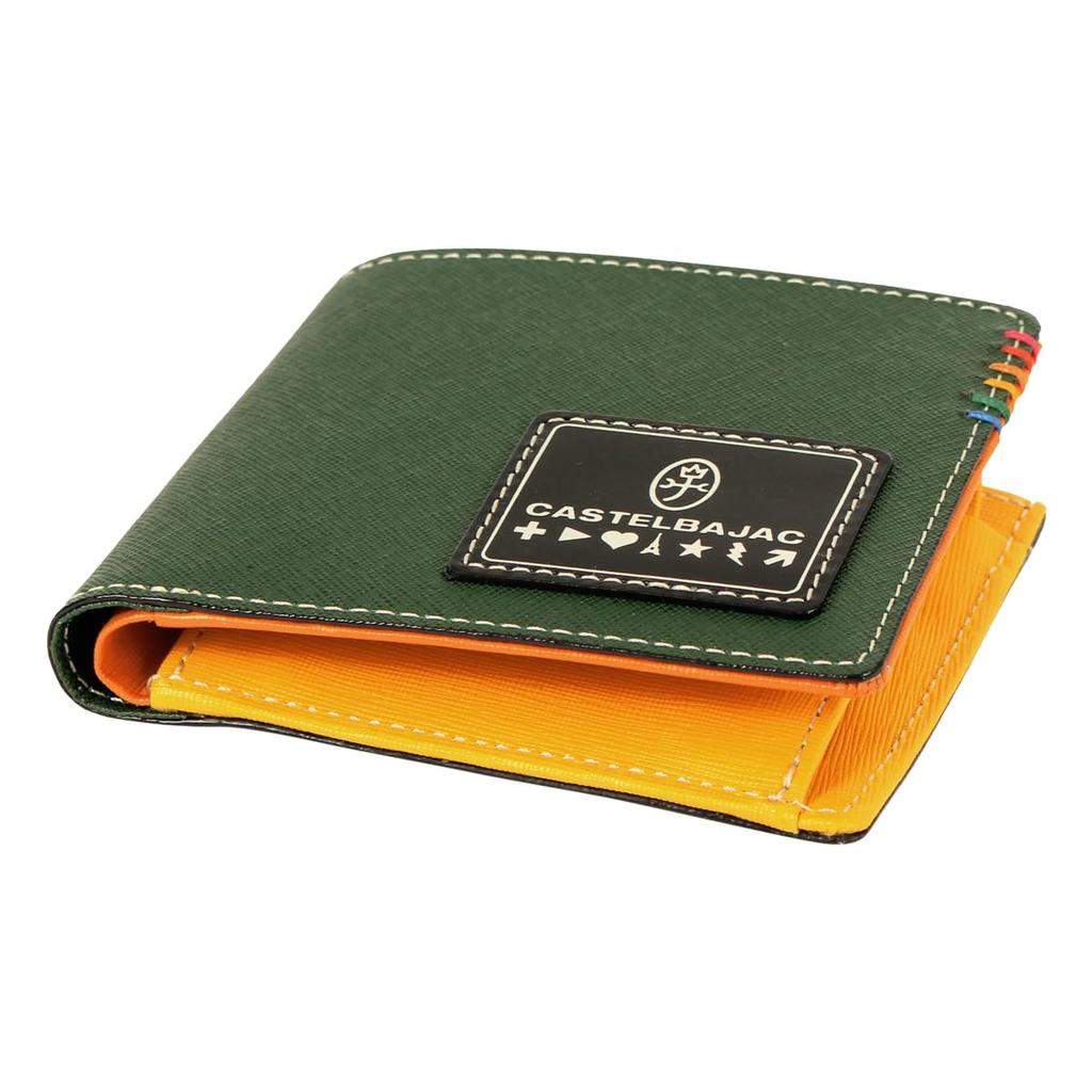 Castelbajac Men's Bifold Wallet, Genuine Leather, Sort 034613, Folding Wallet, Leather, Cowhide Leather [05] Green