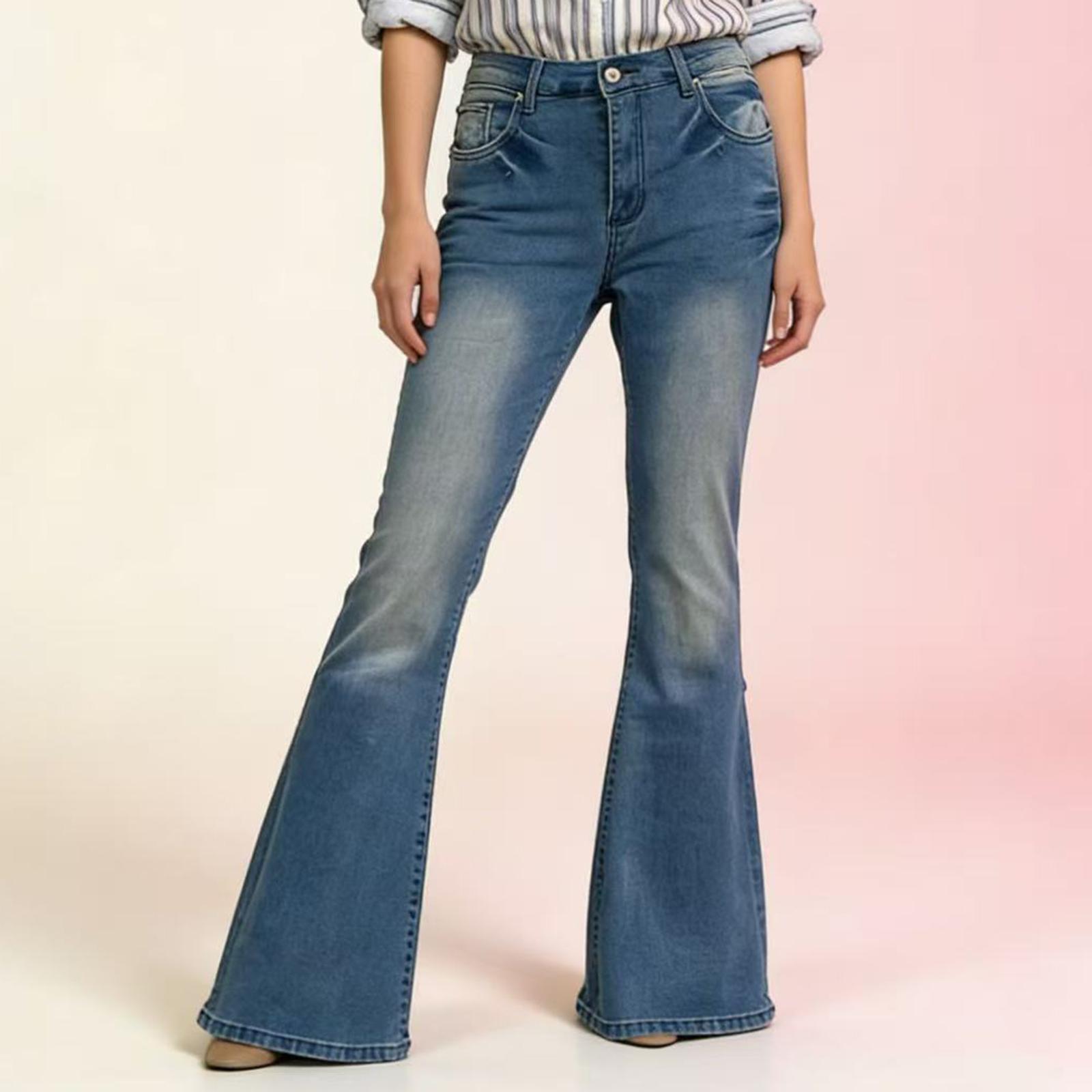 

Женские джинсы средней эластичности, модные джинсовые брюки прямого кроя с карманами XXL