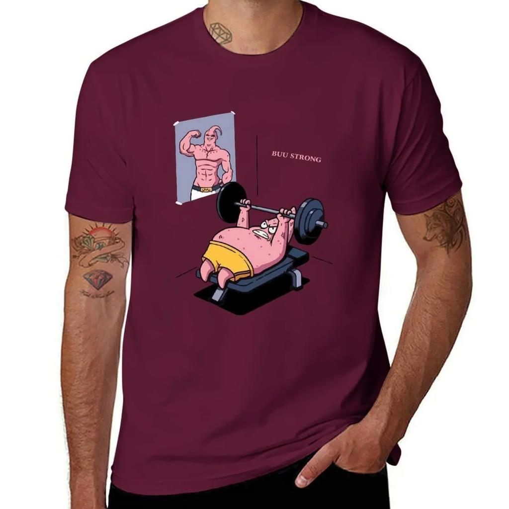 Majin BBuuu vs Patrick Funny gym TShirt korean fashion customizeds vintage clothes t shirt for men