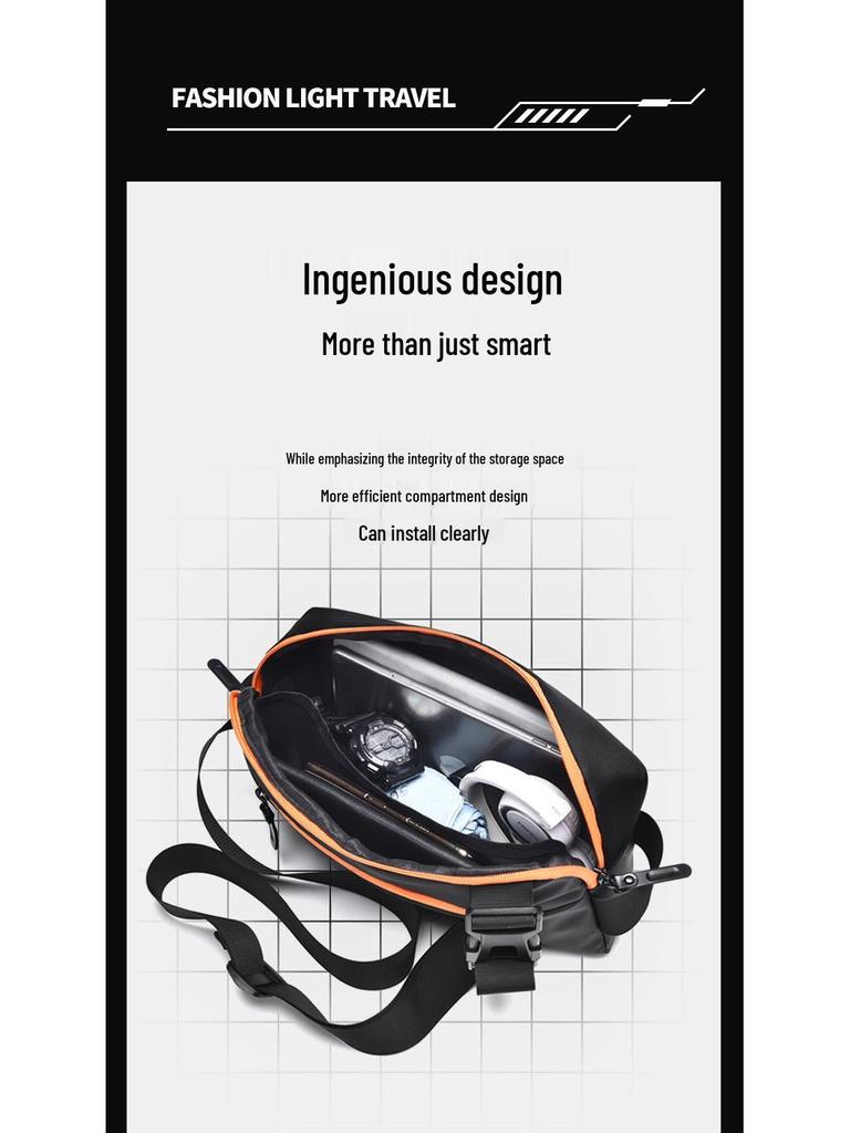 Men's Trendy Patchwork Chest Bag: Fashionable Crossbody for Commuting & Travel