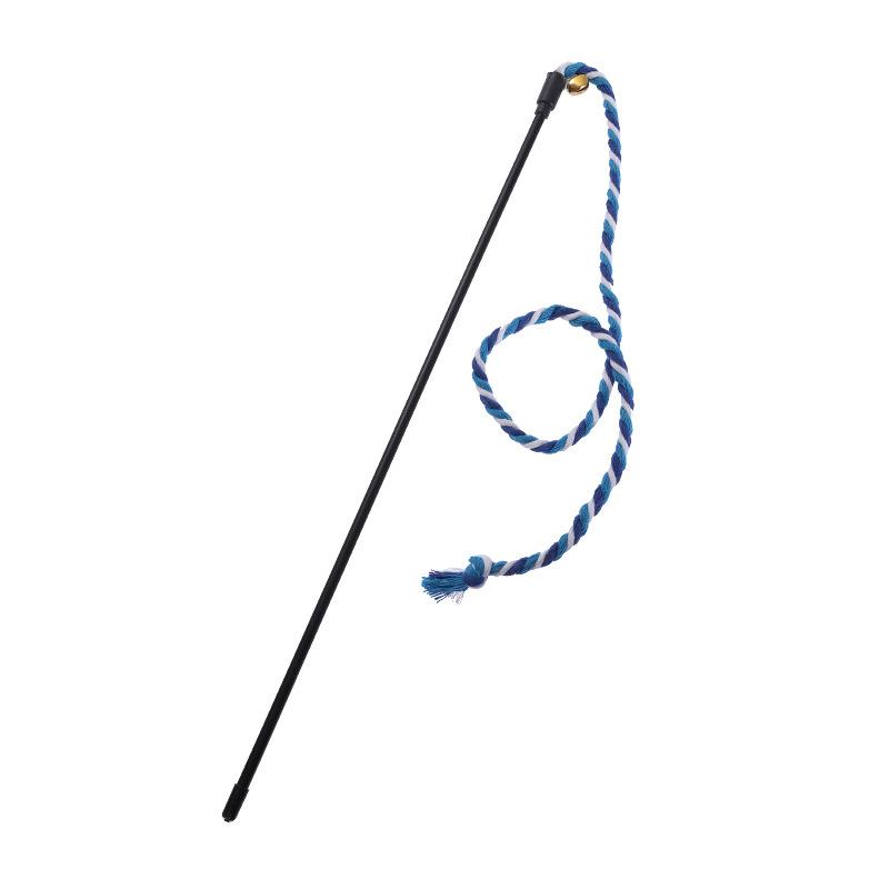 

Игрушка для кошек из пеньковой веревки со звонким колокольчиком, устойчивая к царапанию и жеванию, хлопковая веревка для кошек 42CM синий