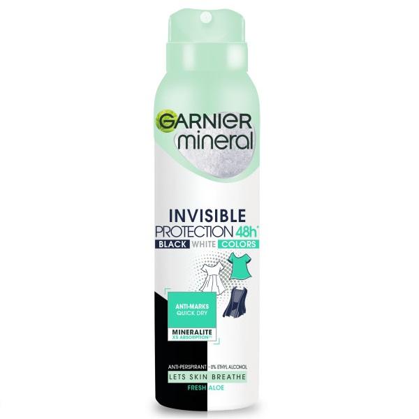 Garnier Mineral Fresh Aloe Antiperspirant Spray 150ml - Reliable 48H Odor Protection with Aloe Extract