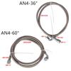 Universal 12" 24" 36" 60" AN4 90 Degree x Straight PTFE Turbine Oil Feed Pipe Turbo Oil Feed Line Kit Stainless steel Braided