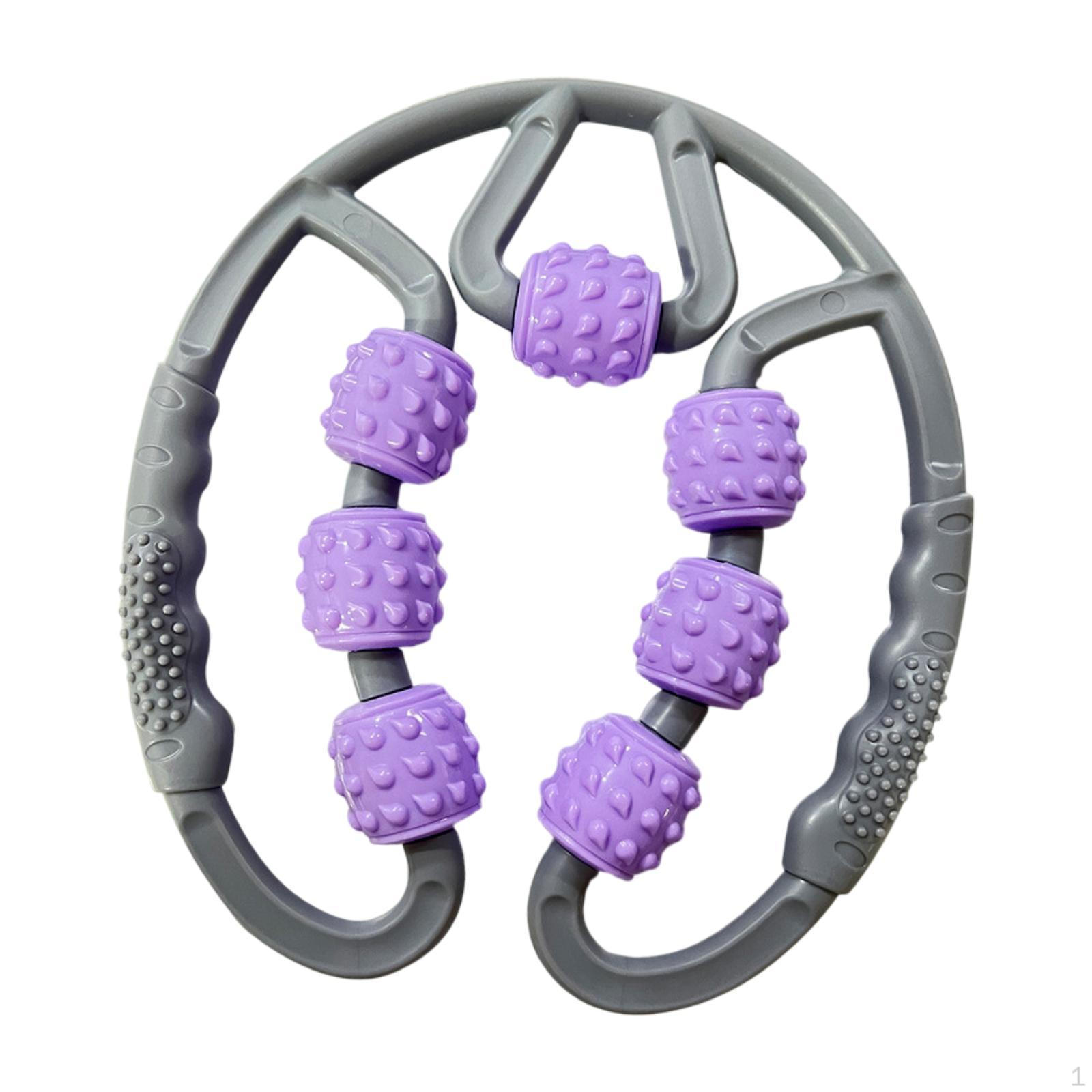 

Ручной ролик для мышц ног, целлюлита, бедер, 7 колес, многофункциональный массаж Gray Purple