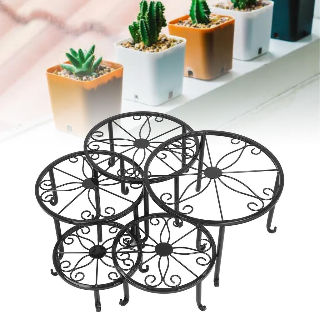 Flower Pot Stands Metal Plant Stand, Sturdy Iron Flower Pot Holders, Stable Indoor Outdoor Multiple Plants Pots, with Guardrail, for Scratch Floor Pro