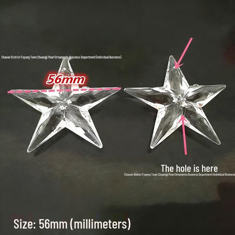 DIY 56MM Acrylic Five-Pointed Star Beads for Beading, Wedding Decor, and Pendant Accessories 56MM Five-Pointed Star, 1 piece
