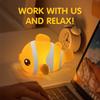Cute Clownfish Silicone Patting Lamp LED Night Light Rechargeable Touch Bedside Sleeping Lamp Room Decor Kids Birthday Gifts
