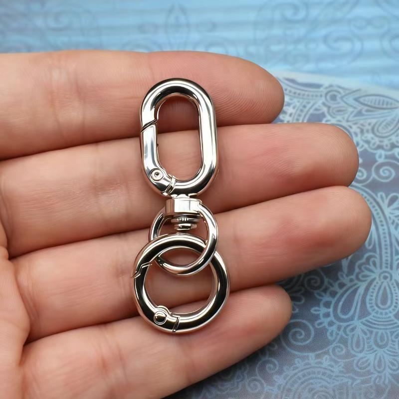 Metal Double Opening Swivel Spring Snap Hooks 2/10Pcs Durable Clasp Clips for DIY Craft Pet Leash Camping Supplies