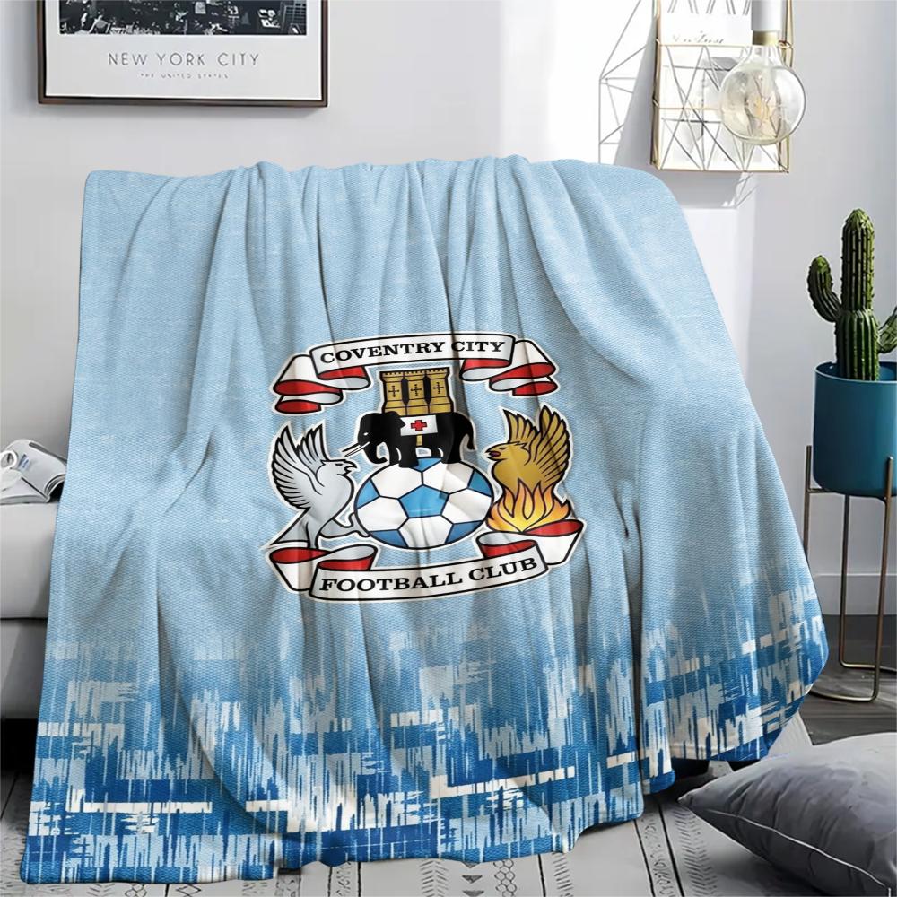 1PC Coventry City FC Print Flannel Blanket, High Quality Comfortable for All Seasons, Home Decor, Warmth and Comfort, Perfect for Christmas Gifts