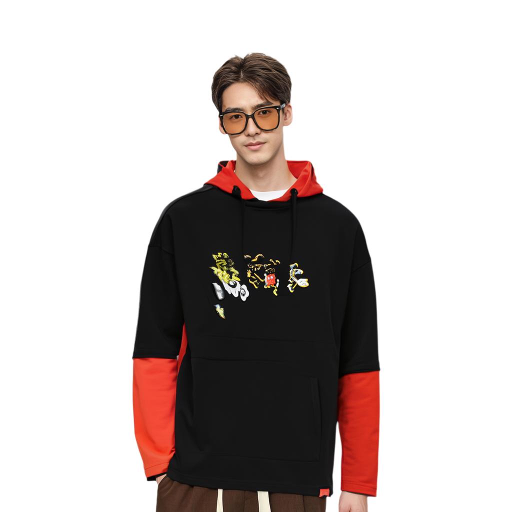 Li Ning X Disney Sweatshirts Men's Black Hooded Moderate Regular AWDQ133-1