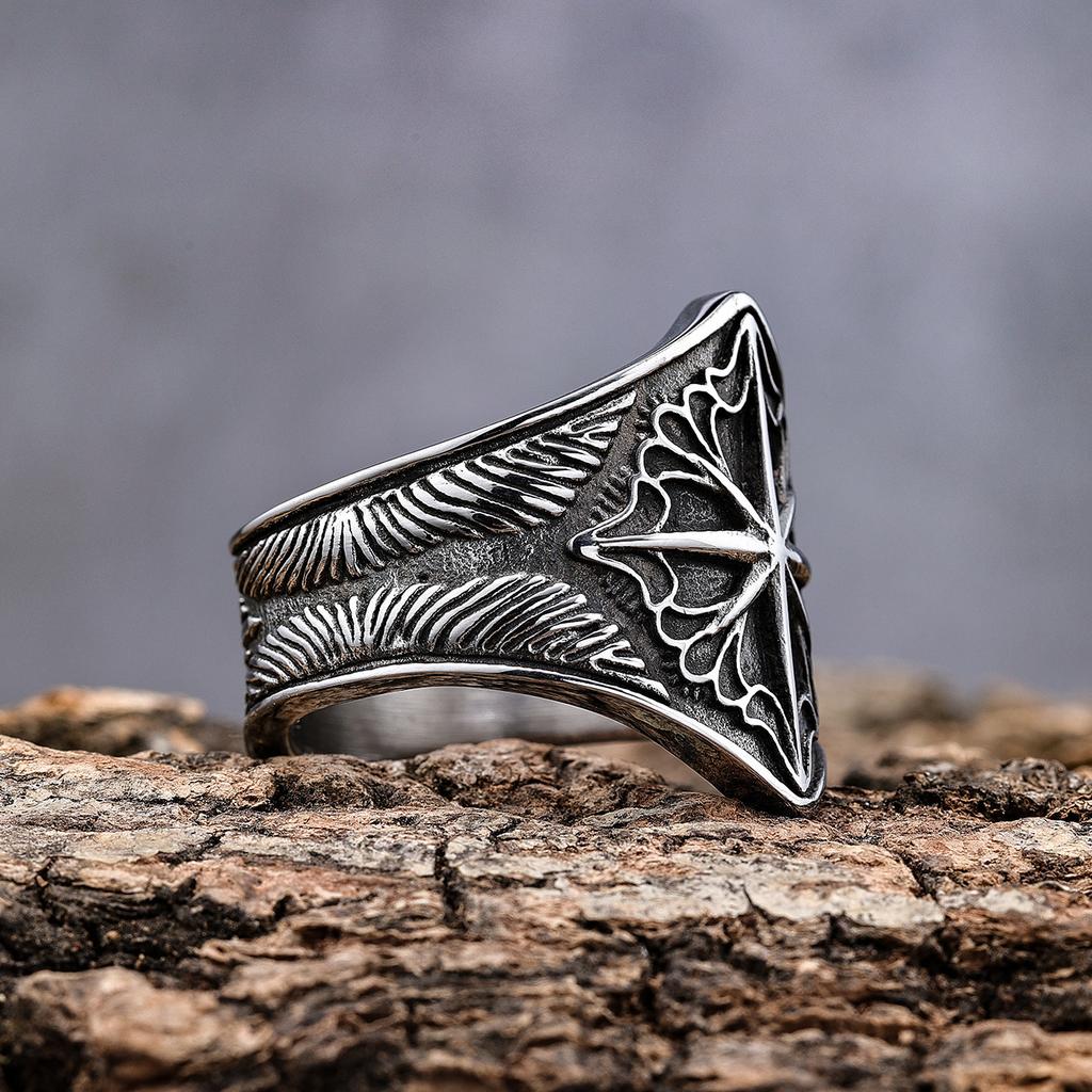 Viking Style Octagram Knot Ring Unique Fashion Jewelry Accessory