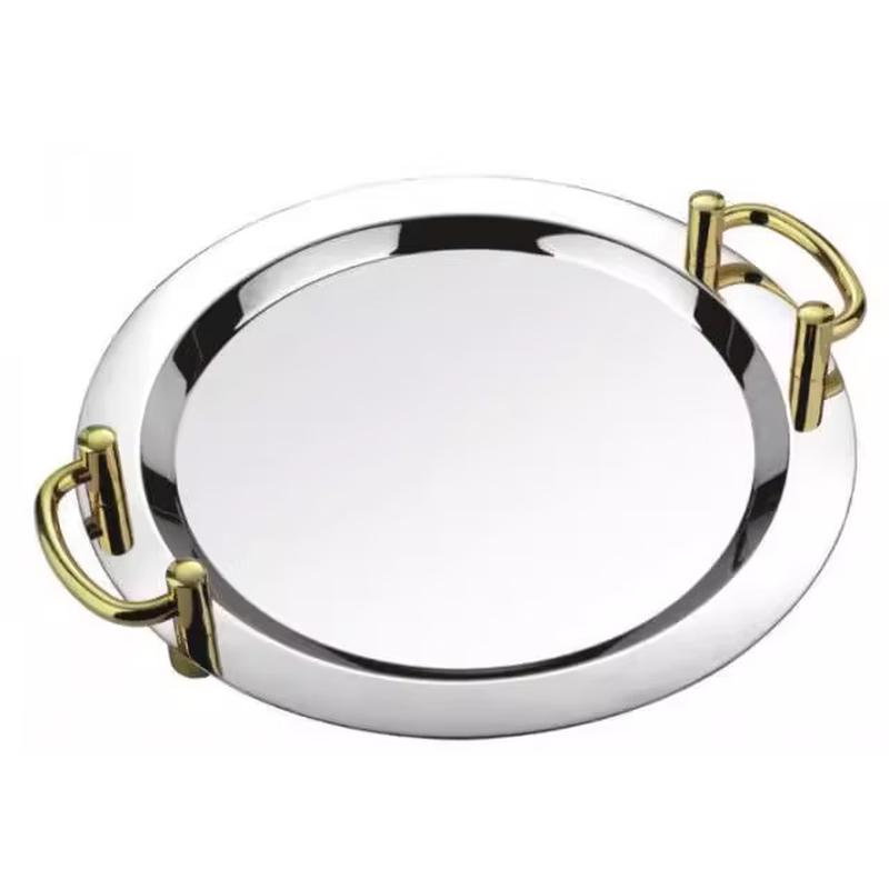 Handton Stainless Steel Round Buffet Serving Plate 18 inch
