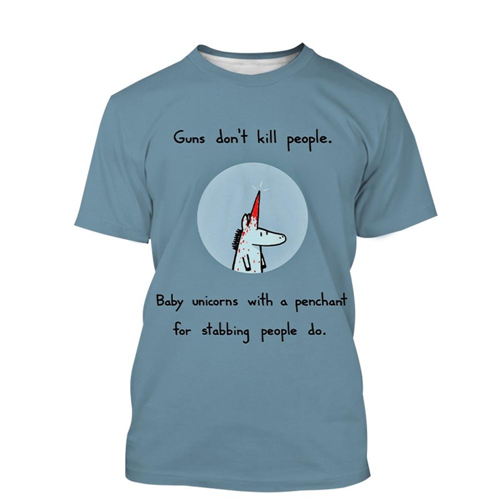 

Summer Unicorn 3D Painted Art T-shirts Fashionable Casual Harajuku Fun Animal Streetwear Children s Boy and Girl Kids Unisex T-shirts 160