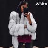 Moda inverno mulheres manga longa outwear pele de raposa quente cor sólida casaco grosso