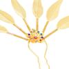Leaf Metal Hair Sticks Ancient Style Headwear U Shape Hairpin Thai Headdress  Hairstyle Design Tool