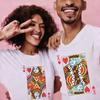 Fun Playing Cards Heart KQ Graphic T Shirts Y2K Fashion King Queen Tees Women Men Casual Valentines Day Couple Tshirt Gifts