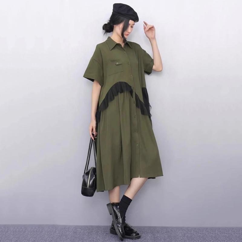 XITAO Gauze Loose Ruffles Dress ZMY1236
