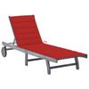 vidaXL Sun Lounger with Cushion Grey Acacia Solid Wood