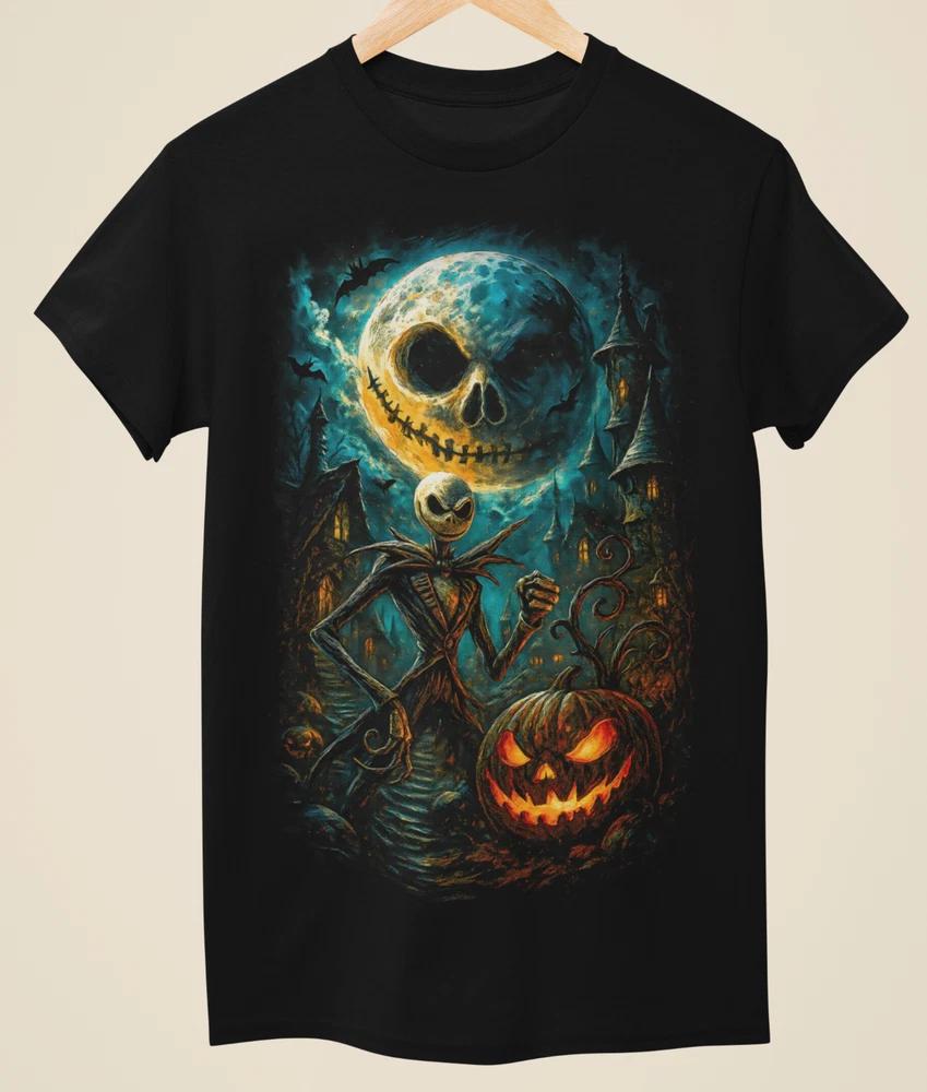 Nightmare Before Christmas Inspired Dark Horror Art Unisex Black TShirt H0025 S