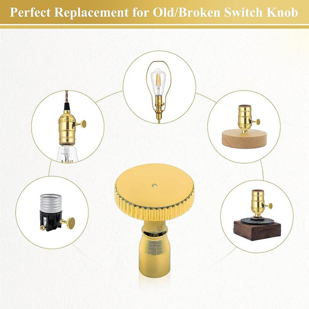 10Pcs Lamp Turn Switch Knob Replacement Copper Light Switch Knob Standard Size Twist Switch Knobs Easy To Install