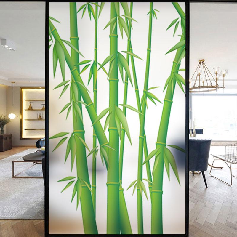 

Китайский стиль бамбуковые витражные пленки конфиденциальные пленки для окон статические клейкие декоративные матовые наклейки на окна 40x90cm