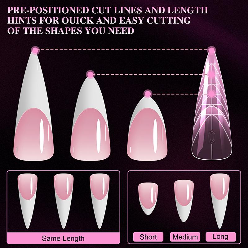 150 Pcs Dual Forms For Poly Nail Gel Soft Nail Forms Molds Acrylic Full Cover False Nail Tips Manicure Extension