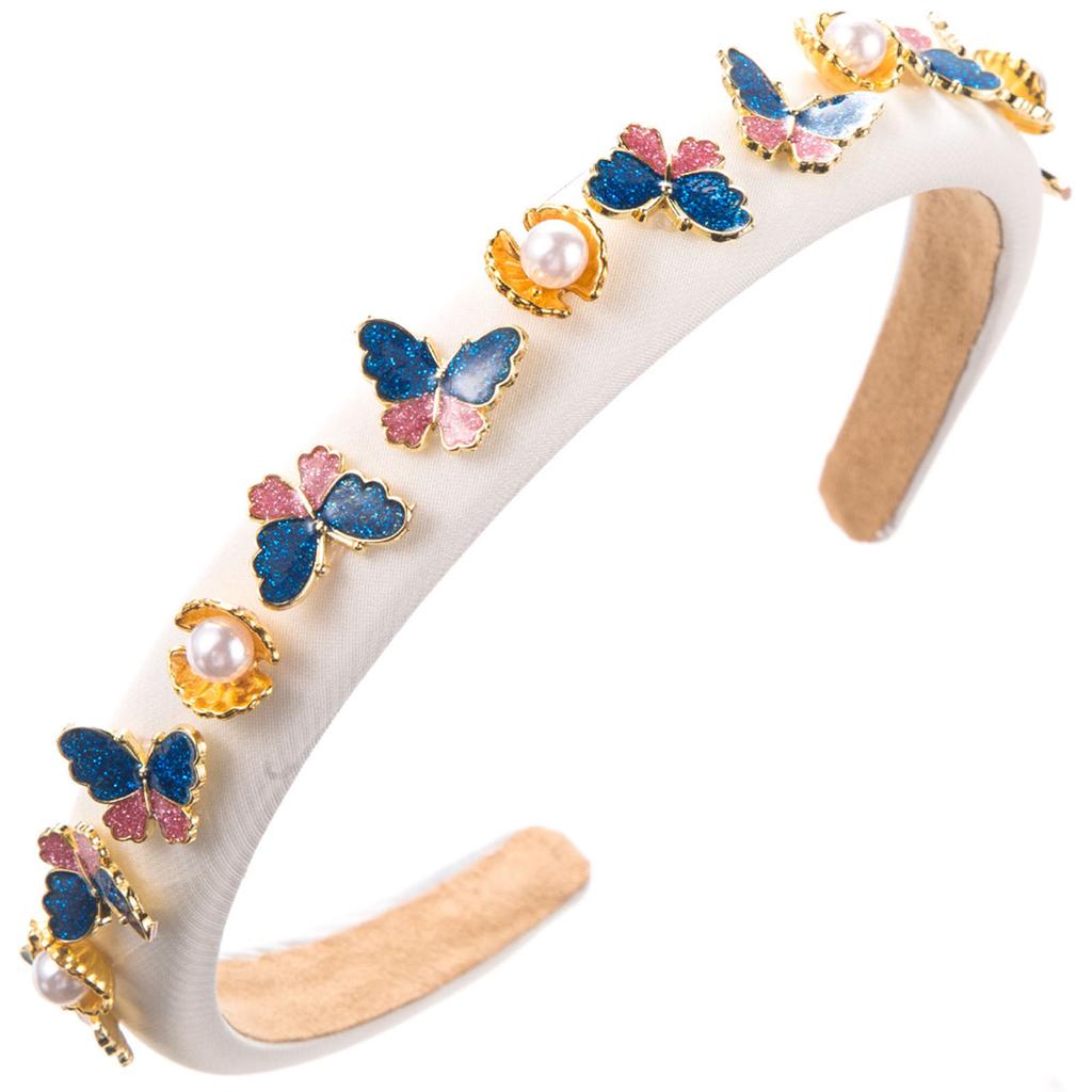 Elegant HighSkull Hairband Butterfly Studded Headband French Style Hairhoop for Female Hair Styling Ornaments Girl Gift