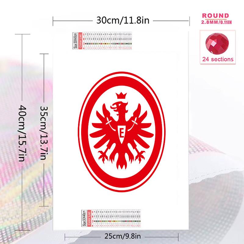 Eintracht Frankfurt logo Pattern 3pcs 100% Round Full Drill 5D DIY Diamond Painting Embroidery Cross Stitch Rhinestone Décor