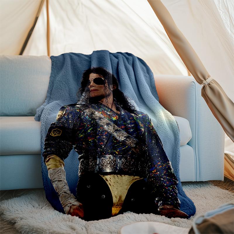 Michael Jackson Theme Printed Blanket - Perfect for Couch, Bed, Travel & Outdoor Use | Machine Washable, Cozy & Durable.