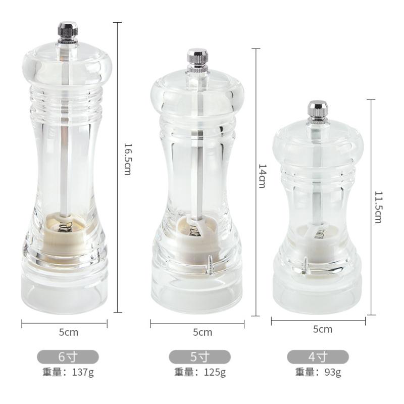 Spice Mill Salt and Pepper Grinder Refillable Shaker Manual Herbs Grinder Adjustable Ceramic Rotor Kitchen Tools