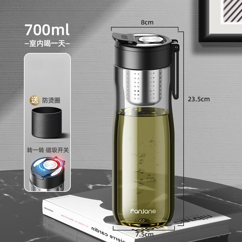 FANJANE Geüpgradede Magnetische Thee Mok met Thee Zeefje -20 Tot 100℃ BPA VRIJ 1000ml Sport TRITAN Plastic Waterfles Mok met Filter