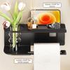 Multi-functional Toilet Paper Holder Punch-Free Installation Space-Saving Adhesive Toilet Paper Holder Carbon Steel