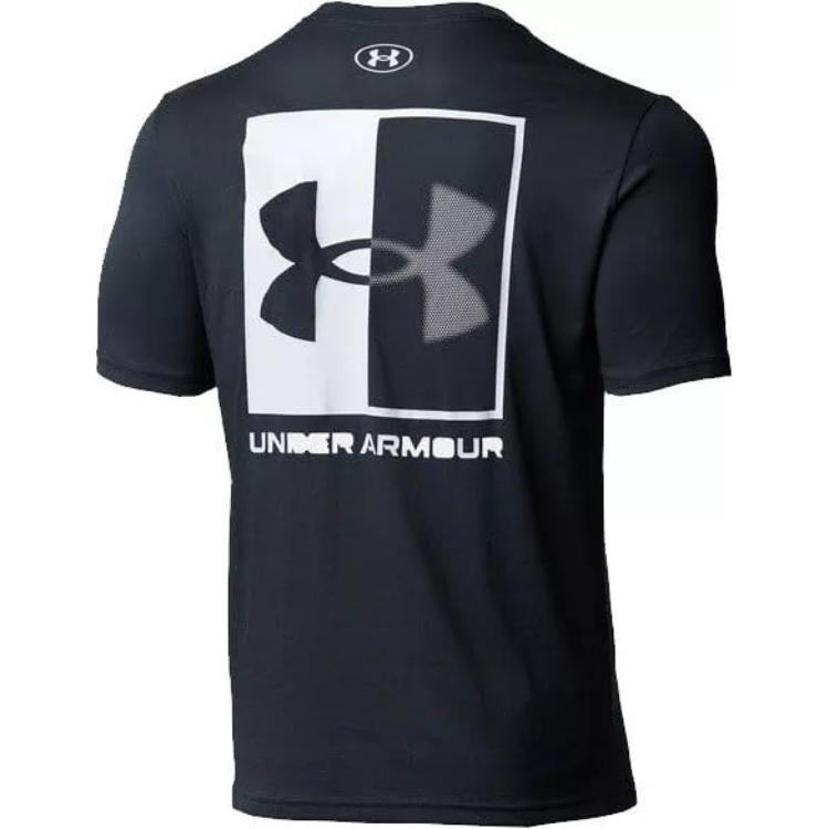 Under Armour Logo Buchstaben Print American Vintage Schulter T-Shirt Herren T-Shirts Schwarz 1357152-001