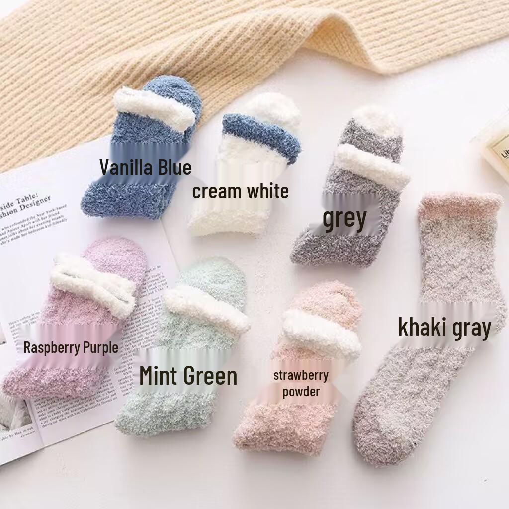 

Женские носки из кораллового флиса: Плотное, с бархатной подкладкой тепло для осени и зимы One Size мятный зеленый