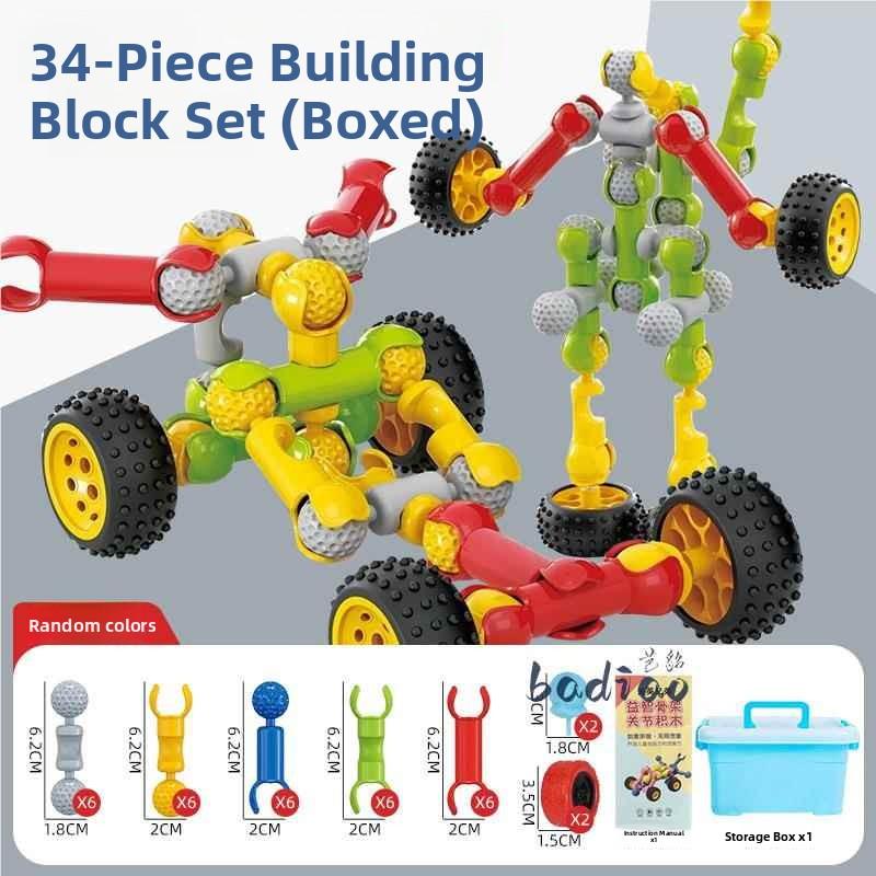 Children's Creative DIY Building Blocks Joint Puzzle Large Particle Educational Toys Handmade Assembly Skeleton Frame Toy