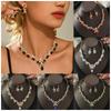 Women's Fashion Sparkling Leaf Water Drop Jewelry Set, Light Luxury Style, Gorgeous and Elegant Jewelry